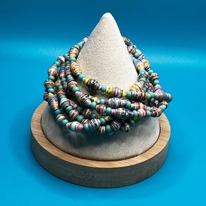 Multi Strand Paper Bead Bracelets